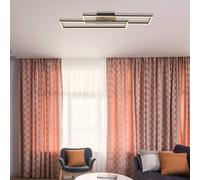 Globo Dakari lámpara LED de techo, longitud 80 cm, negro/madera oscura