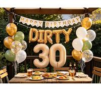 Globo de 30 cumpleaños decoración hombre mujer caramelo sucio 30 láminas globos pancarta metalizado oro blanco confeti globo para fiesta de cumpleaños de 30 años decoración