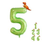 Globo de 5º cumpleaños, globo de aluminio 5 con dinosaurio, globo verde, globos 5, globos para 5º cumpleaños, globos de 5 cumpleaños, globos de 5 números, globos para 5 cumpleaños para baby shower,