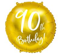 Globo de 90 cumpleaños 90, color dorado, 90, decoración para 90 cumpleaños, para mujeres y hombres, globos de helio de 45 cm, número 90