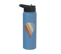 Globo de aire caliente vintage retro gráfico volador hombres mujeres Stainless Steel Insulated Water Bottle