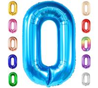 Globo de aluminio azul número 0