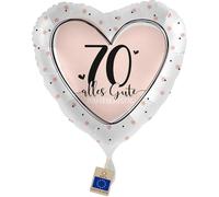 Globo de aluminio con 70 globos para 70 cumpleaños para mujeres con felicitación 'Alles Gute' para 70 cumpleaños, 70 mamá, abuela, esposa, novia, 70 crema