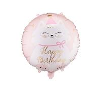 Globo de aluminio con diseño de gato con texto "Happy Birthday" (45 cm)