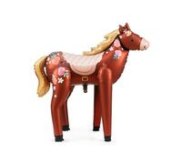 Globo de aluminio con forma de caballo de 101 x 105 cm, XXL, para helio o aire, para cumpleaños infantiles, niñas, cumpleaños, animales, decoración de cumpleaños y fiestas, color marrón