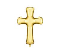 Globo de aluminio con forma de cruz, 63 x 91 cm, XXL, globo para helio o aire, globo grande para bautizos, comuniones, confirmaciones, Pascua, globos gigantes, globos de papel de aluminio, decoración