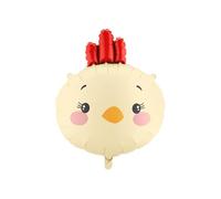 Globo de aluminio con forma de pollito, 51 x 59 cm, globo de animales para aire o helio, para Pascua, cumpleaños infantil, fiesta de granja, globo de aluminio como decoración de Pascua, color amarillo