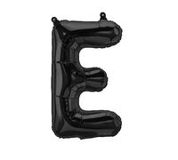 Globo de aluminio con letra E, color negro, 40 cm - Globo decorativo con letras para rellenar el aire, boda, cumpleaños, Año Nuevo, regalo, bebé, publicidad, escaparates, caja de fotos, nombre