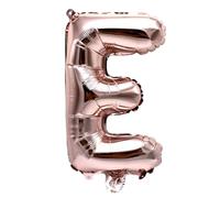 Globo de aluminio con letra E, color oro rosa, 40 cm, globo decorativo para fiestas, bodas, cumpleaños, Año Nuevo, regalo, bebé, publicidad, escaparates, caja de fotos, nombres, palabras