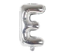 Globo de aluminio con letra E, color plateado, 40 cm, diseño de letras, decoración para fiestas, bodas, cumpleaños, Año Nuevo, regalo, bebé, publicidad, escaparates, caja de fotos, nombres, palabra