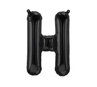 Globo de aluminio con letra H, 40 cm, color negro, 40 cm, globo decorativo para fiestas, bodas, cumpleaños, Año Nuevo, regalo, bebé, publicidad, escaparates, caja de fotos, nombres, palabra