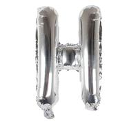 Globo de aluminio con letra H, plata, 40 cm, globo decorativo para fiestas, bodas, cumpleaños, Nochevieja, regalo, bebé, publicidad, escaparate, caja de fotos, nombre, palabra