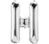 Globo de aluminio con letra H plateada, aprox. 80 cm, globo decorativo para fiestas, bodas, cumpleaños, Año Nuevo, regalo, bebé, publicidad, escaparate, caja de fotos, nombres, palabra