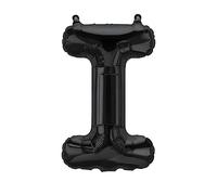 Globo de aluminio con letra I, color negro, 40 cm, globo decorativo para fiestas, bodas, cumpleaños, Nochevieja, regalo, bebé, publicidad, escaparate, caja de fotos, nombre, palabra