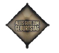 Globo de aluminio de 46 x 46 cm con texto en alemán "Alles Gute zum Geburtstag - Globo para helio o aire, diseño de rayos para cumpleaños, aniversario, aniversario, cumpleaños, como regalo, decoración