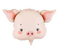 Globo de aluminio de cerdo, 61 x 36 cm, para aire o helio, globo de animales con figura de cerdo, globo para cumpleaños infantiles, fiesta de granja, baby shower, globos de aluminio como decoración de