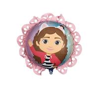 Globo de aluminio Gabby's Dollhouse 78 x 71 cm - Gabis casa de gatos para niñas, globo de cumpleaños con volantes, helio de aire, reutilizable, juego de licencia con tubos
