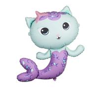 PartyDeco Globo de aluminio Gato de mar 80 x 82 cm – helio o aire, reutilizable, incluye tubos
