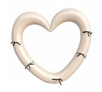 Globo de aluminio gigante de 40 pulgadas con forma de corazón hueco, color crema, gran globo de aluminio abierto con lazos, decoraciones estéticas de cumpleaños neutras para bodas bohemias, propuestas