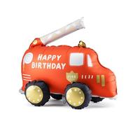 Globo de aluminio grande con diseño de camión de bomberos, decoración de fiesta de cumpleaños infantil, regalo de bombero