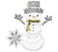 Globo de aluminio lleno de aire con muñeco de nieve y copo de nieve, 20 x 19 pulgadas, blanco, 1 unidad.
