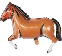 Globo de aluminio marrón oscuro con diseño de caballo galopante, decoración de fiesta de cumpleaños, granja, poni y animales, 70 cm (paquete de 2)