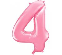 Globo de aluminio número "4" en rosa 86 cm