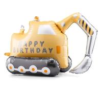 Globo de aluminio para cumpleaños con diseño de excavadora