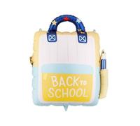 Globo de aluminio para mochila escolar (68 x 82 cm), color crema y amarillo