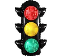 Globo de aluminio para semáforo, globo de helio de seguridad vial para decoración de fiesta de cumpleaños de niños, tema de vehículo, fiesta de transporte y decoración de coche, 70 cm