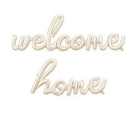 Globo de aluminio "Welcome Home", 335 x 71 cm, capuchino