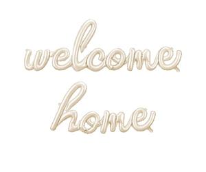 Globo de aluminio "Welcome Home", 335 x 71 cm, capuchino