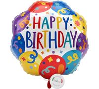 Globo de aluminio XXL Happy Birthday de balloa, globos de helio para decoración de cumpleaños, globo de aire con motivo de cumpleaños para fiesta, fiesta de cumpleaños infantil, regalo para cumpleaños