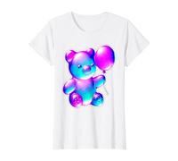 Globo de Caramelo de Oso de Goma Camiseta gráfica económica, Mujer, Blanco, XS