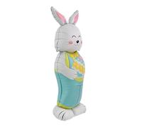 Globo de conejo de Pascua - 59 pulgadas de pie, bonito papel de aluminio | Divertidos globos de primavera decoración de Pascua para exteriores, jardín, patio, porche, patio, puerta, puerta, casa