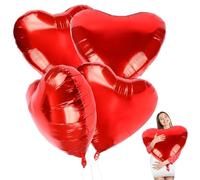 Globo de corazón rojo XXL, 4 piezas Globos de corazón de 32 pulgadas,Globos de helio con forma de corazón,Globo rojo para el día de San Valentín,boda, propuesta de matrimonio, compromiso, cumpleaños