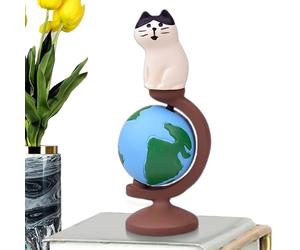 Globo de escritorio de gato vintage - Mini de escritorio con palabras, adorable decoración para el hogar, la escuela y el estudio | Utilice un tema de gato pequeño y duradero para la oficina, e
