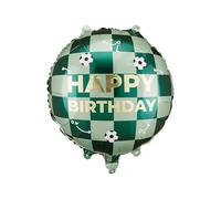 Globo de feliz cumpleaños PartyDeco de 18 pulgadas, globo de Mylar de lámina verde y dorada para niños, decoración de fiesta de cumpleaños, globo redondo de helio para celebraciones temáticas de