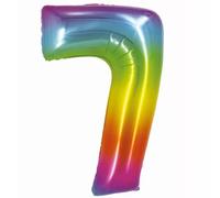 Globo de foil con colores del arcoíris, 76 cm - número 7