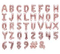 Globo de foil con letras, número 35 cm, globo para cumpleaños, boda, fiesta de bebé, Nochevieja, decoración, color: oro rosa, tamaño: letra - K