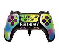 Globo de Foil Level Up Controller,Globos Gamepad,Globos de Videojuego,Globo de Foil para Regalo de Cumpleaños,Motivo de Jugador,Cumpleaños Decoración Gamer,Decoración de Fiestas,56 cm,redondos