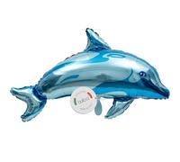 Globo de foil XXL de balloa delfín motivo submarino, globo de helio animal marino, globo azul de delfín para fiesta de cumpleaños infantil, decoración de fiesta océano, regalo para cumpleaños, globo