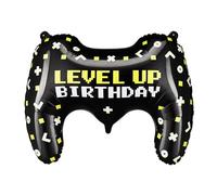 PartyDeco Globo de lámina Gamepad 60 x 45 cm, negro, para helio o aire, en forma de panel de juegos