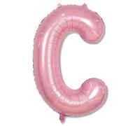 Globo de letra C rosa de 40 pulgadas, alfabeto gigante de la A a la Z, globo de aluminio rosa bebé, globo de letra C rosa perla autoinflable, globos personalizados de letras de Mylar para niñas,