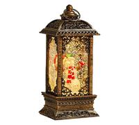 Globo de Navidad iluminado - Rotating Snow Lantern with Santa Design for Cozy Holiday Decor, Illuminated Ornament for Home, Living Room, or Under Tree Display, Golden Resin Material, for Fri
