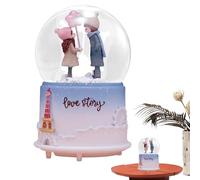 Globo de Nieve de San Valentín con música - Caja de música con Bola de Luminosa | Romántica Bola de Nieve para San Valentín y Año Nuevo, luz LED, Regalo Decorativo para Parejas, decoración de