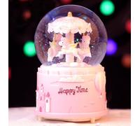 Globo de nieve musical para niñas, bola de cristal, caja de música giratoria con luz LED colorida, melodía, regalo musical, regalo de Navidad, Año Nuevo, regalo de cumpleaños para decoración de