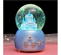 Globo de nieve musical para niñas, castillo de bola de cristal, caja musical giratoria con luz LED colorida, melodía, regalo musical, regalo de Navidad, Año Nuevo, cumpleaños, para decoración de