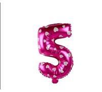 Globo de números rosa de 32 pulgadas con hermoso estampado de corazón (5)