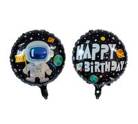 Globo de papel de aluminio con diseño de astronauta de 45 cm, redondo, rellenable con amor, decoración ideal para fiestas de cumpleaños, fiestas, ideas de regalo, adecuado para helio y aire (negro